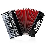 Accordion 34 keys 60 bass keys Lightweight instrument for beginners Adult with backpack Ergonomic strap Easy to play instrument (black)