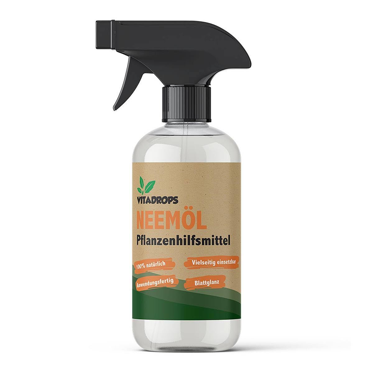 Vitadrops Aceite de Neem Spray Fitosanitario con Emulsionante, Protección de las plantas, para todas las plantas, Contenido: 500 ml.