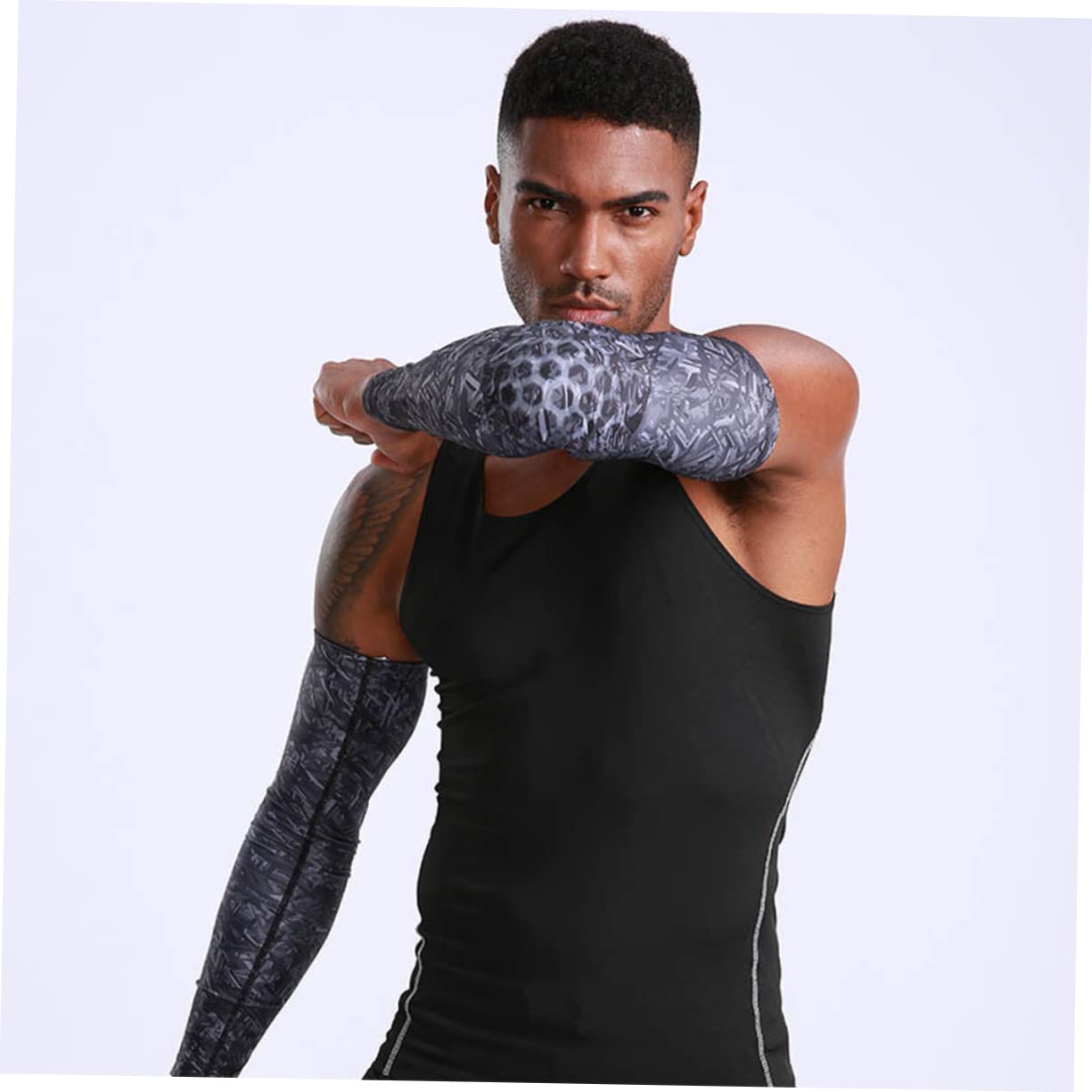 Hemoton 2Pcs Protective Elbow Sleeves for Football and Sports Shockproof Arm Compression Sleeves for Elbow Support Breathable and Elastic Sports Gear Motorcycle Grey Xxlarge