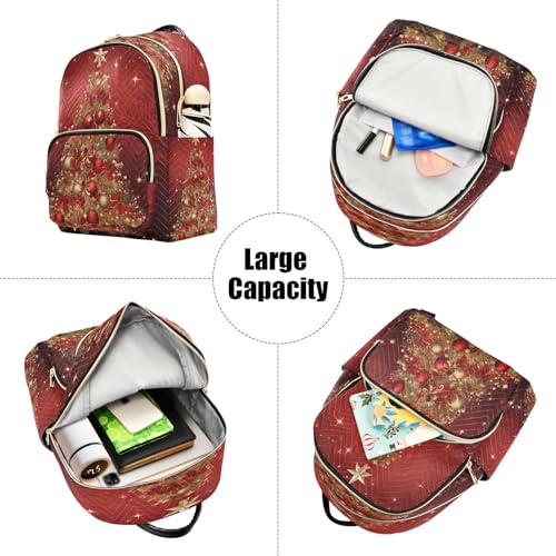 Image of ALAZA Merry Christmas Tree Bell Ball Women Backpack Purse Ladies Fashion Shoulder Bag Daypack Travel Bag 7.5L