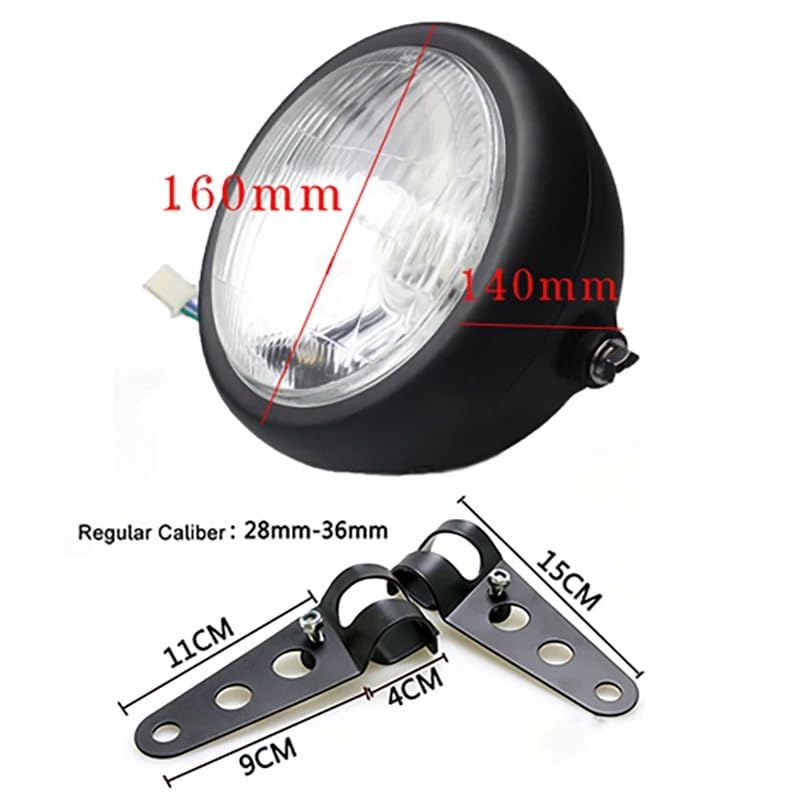 Dirt Bike Reflektor Pasuje do Harley Sportster Chopper Bobber Cafe Racer Royal Enfield Scrambler 12V reflektor reflektor motocyklowy