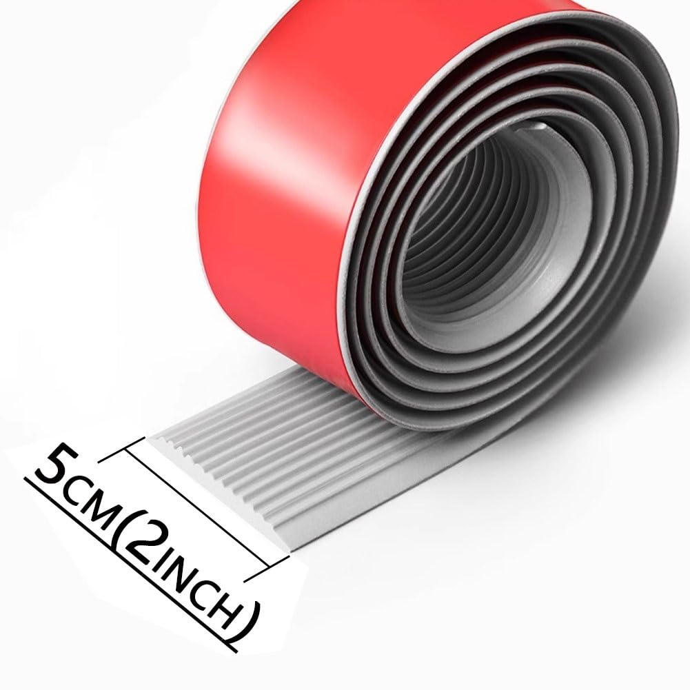 Nasello antiscivolo per scale, autoadesivo in PVC, gradini in gomma flessibile per una protezione sicura, ideale per casa e ufficio, lunghezza 10 m, larghezza 5 cm