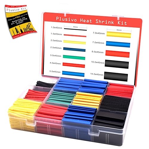 800 PCS Heat Shrink Tubing Kit – 2:1 Electrical Heat Shrink Tubing Assortment, 11 Sizes 5 Colors Polyolefin Wire Repair Insulation for DIY Electronics Cable Repair, Automotive Wiring with Storage Case