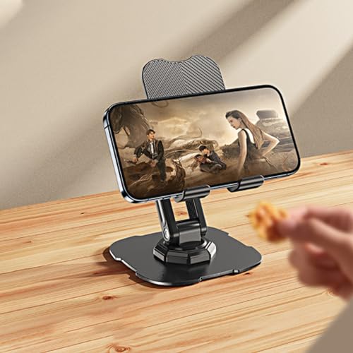 Iruihoo Suporte de para Mesa Celular Premium em Metal com Rotação 360°, Ajustável, Dobrável e Retrát