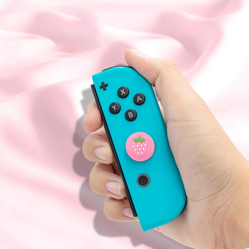 Pollice Stick Grip Cap Joystick Cover per Nintendo Switch Lite Controller Thumbstick Caso Colorato Fragola 2 PZ Rosa