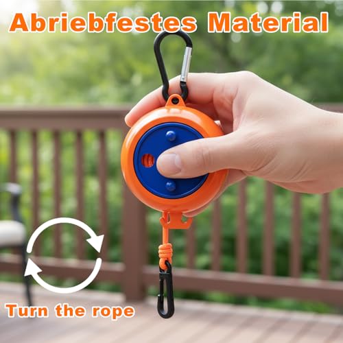 2 Stück Wäscheleine Ausziehbar (10m) – Tragbare Camping Wäscheleine & Reise Wäscheleine – Aufrollbar, Verhedderungsfrei & Robust – Ideal für Outdoor, Garten, Balkon & Wohnmobil