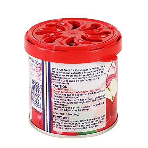 Image of Auto Dynasty My Shaldan Japanese Room /Car Limonene Gel Natural Air Freshener Cans, Apple Scent, 80g