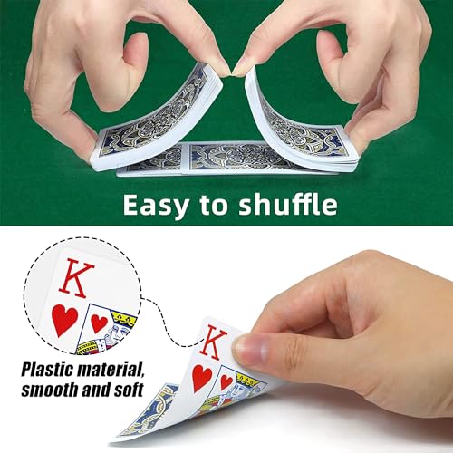 Naipes plástico impermeables 4 pack póker tamaño jumbo miniatura 2