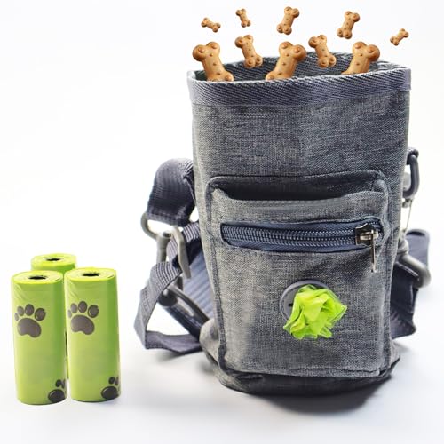 UZSUZZ Bolsa Premios Perro Bolsa de Entrenamiento para Perros Bolsa Chuches Perro Bolsa de Golosinas para Perros con dispensador de Bolsas de excrementos para Caminatas al Aire Libre, Correr