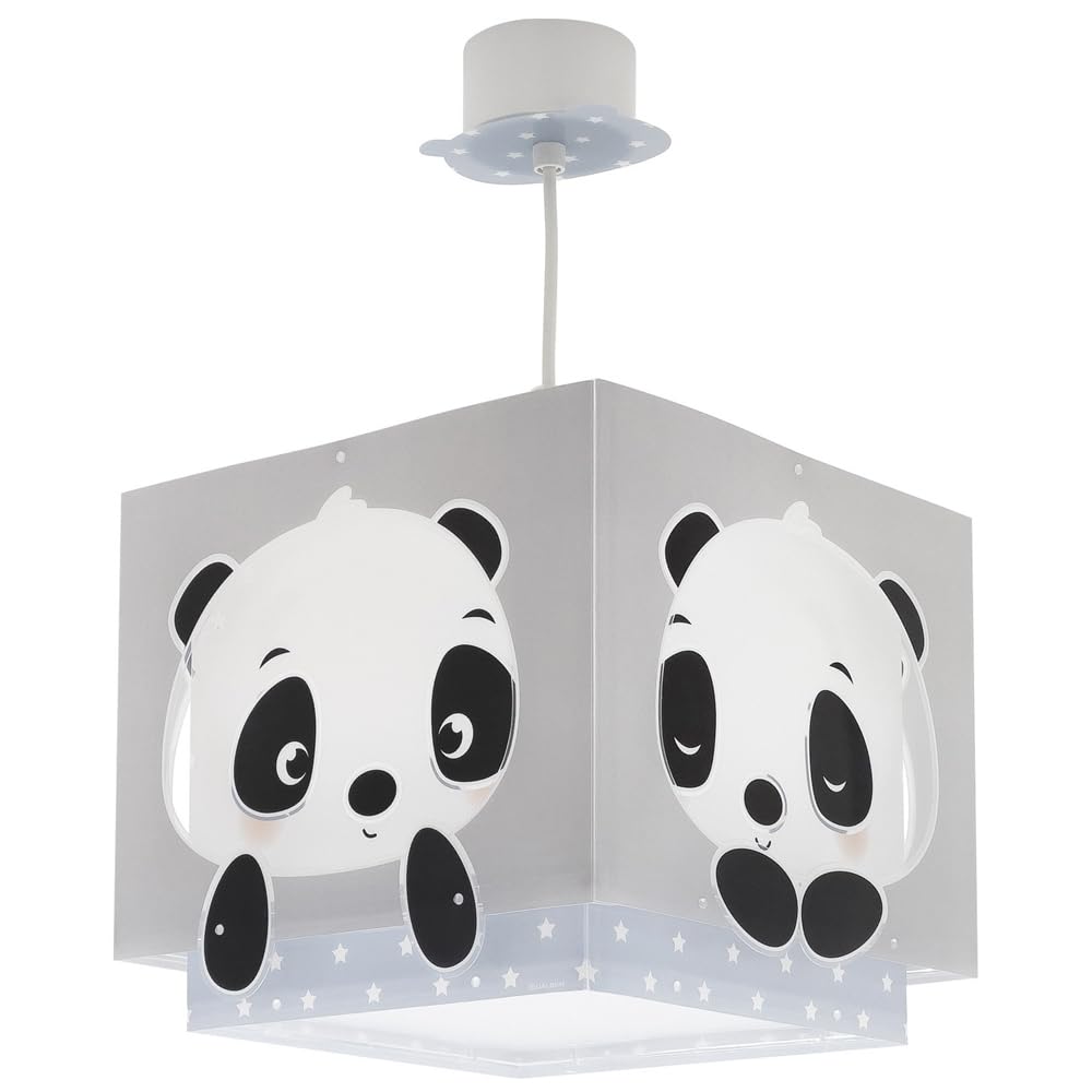 Dalber Lampada da soffitto a sospensione per bambini Panda blu orso