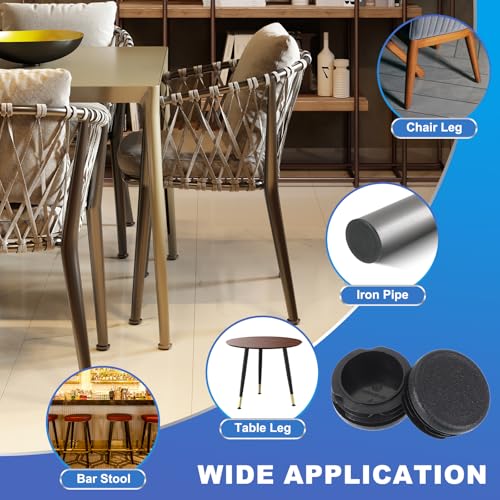 Image of PATIKIL 1-1 /2 Inch Plastic Tubing End Caps, 20 Pcs Round Hole Plug Insert for Round Iron Pipe Chair Leg Table Bookshelves Patio Furniture, Black