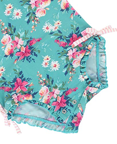 image for RuffleButts Baby Girls UPF 50+ Sun Protection Floral Printed Long Slee