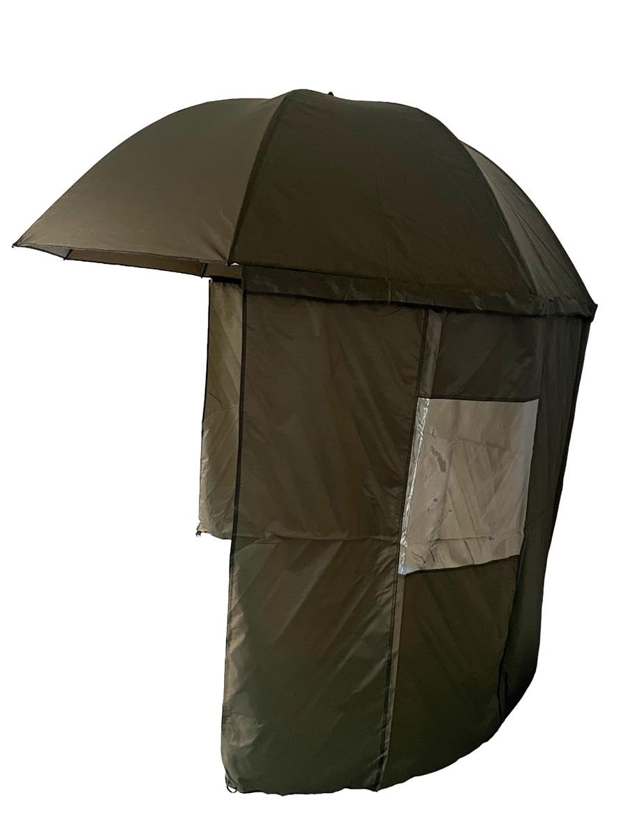 Schirmzelt 240cm mit Reißverschluss und 180° Seitenteil Anglerschirm