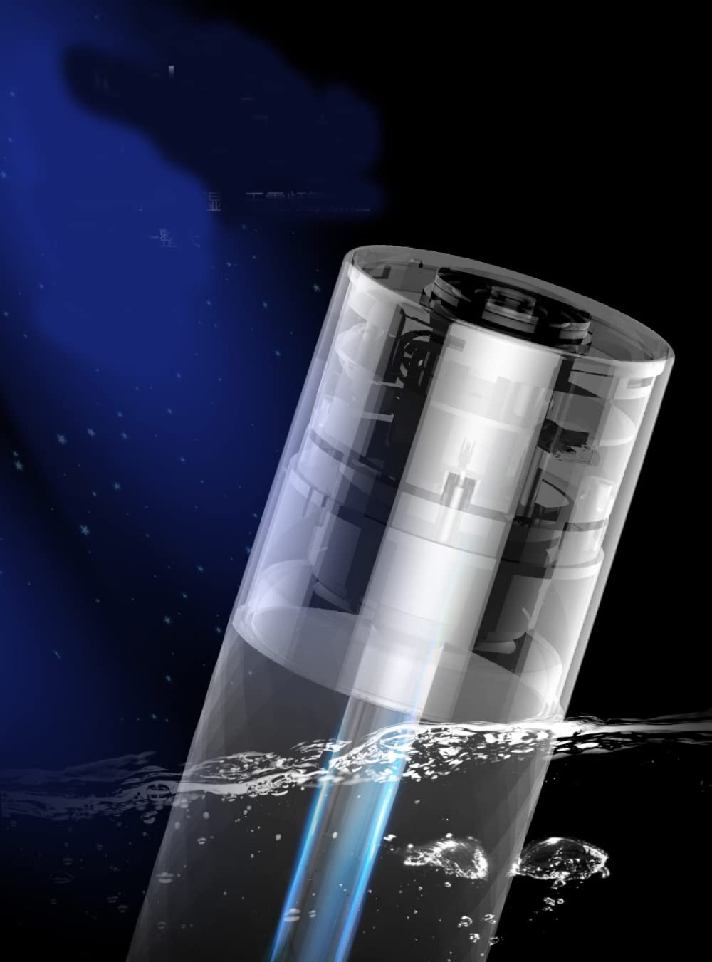 Mini humidificador portátil, 200 ml, pequeño humidificador de vapor frío con luz nocturna, humidificador de escritorio personal USB para dormitorio de bebé, viaje, oficina, hogar-Dark blue