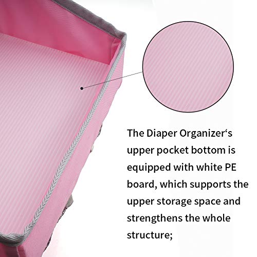 COCODE Hanging Diaper Caddy and Nursery Organize for Baby Crib, Playard, Changing Table, Diaper Caddy Stacker for Baby Essentials & Baby Shower Gifts for Newborn