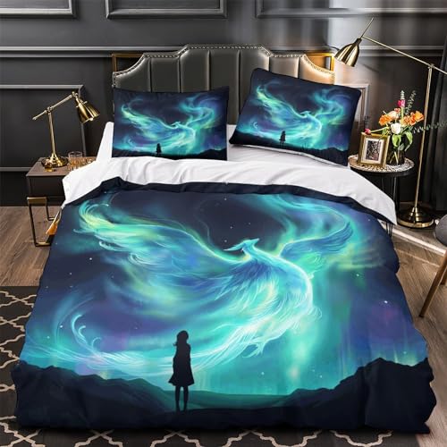 Parure de lit animaux sauvages 200x200 housse de couette microfibre Phénix 3D - 4