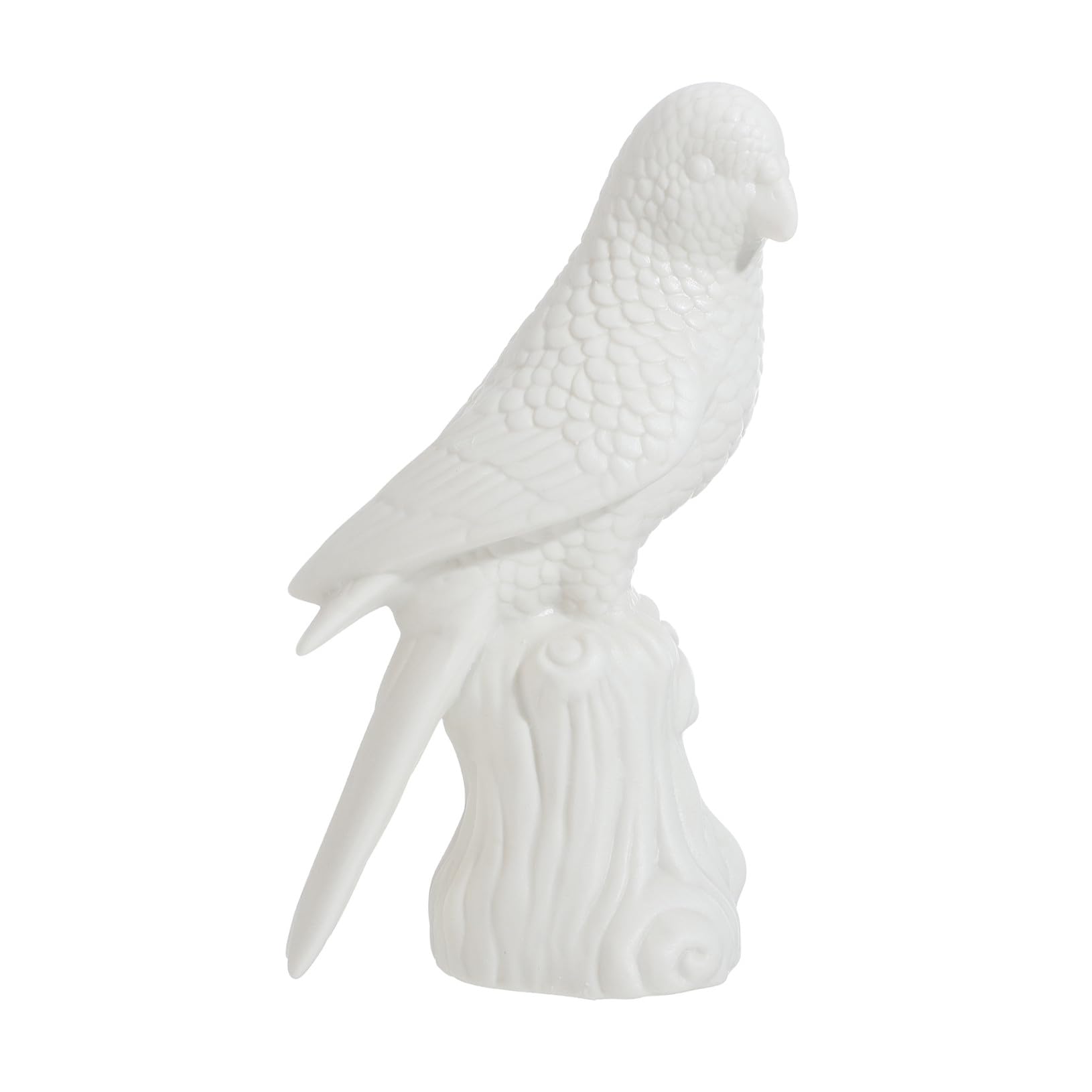 Figurine perroquet céramique blanche pour sublimer un meuble vide