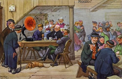 Débuts de la radio de Carl Thiele, peinture murale abstraite pour salon
