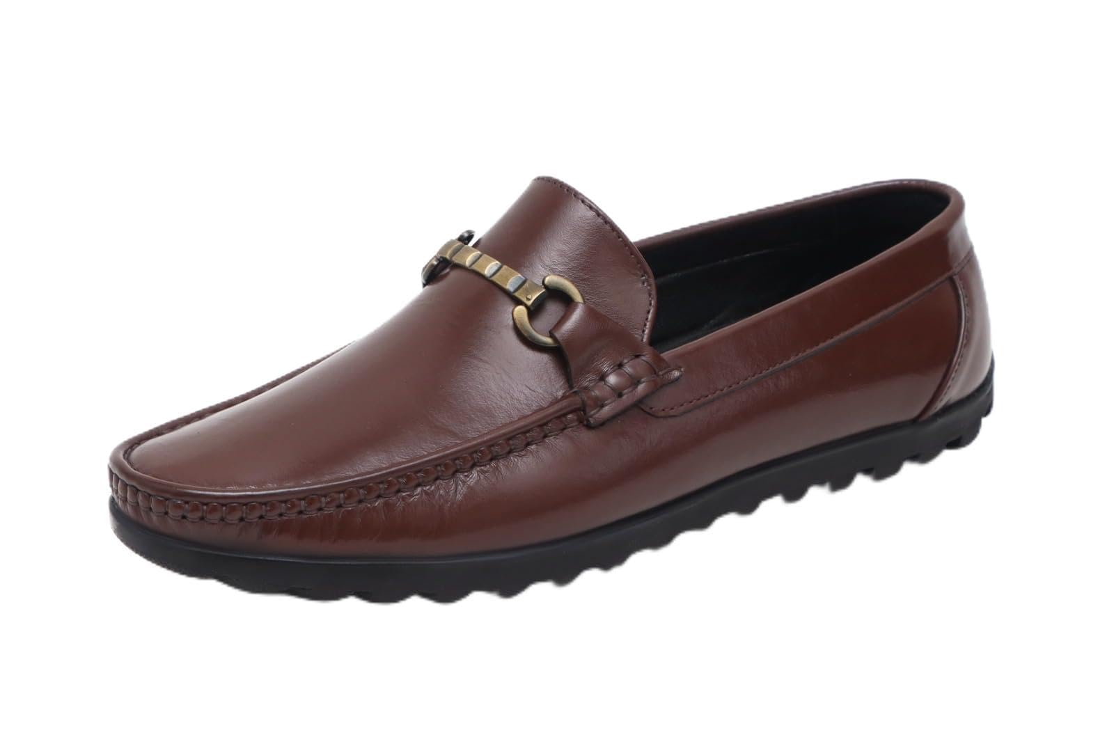 Heels County Brown Leather Buckle Loafers for Men Casual - 07 UK (B0CQYQCPJ5) Amazon Price History, Amazon Price Tracker