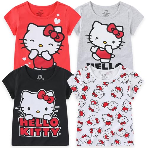 Amazon.com: Hello Kitty Sanrio Girls 4 Pack Short Sleeve T-Shirt