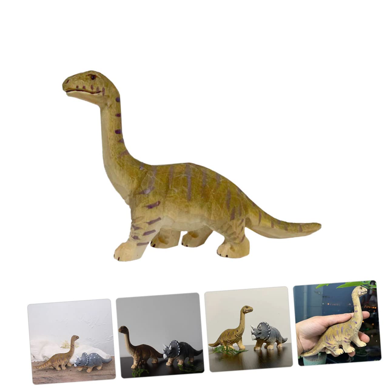 ABOOFAN 4 Piezas Animales simulados Estatua de Madera Animales de Madera Manualidades decoración Juguetes Juguete de niños Chico Decorar artesanía