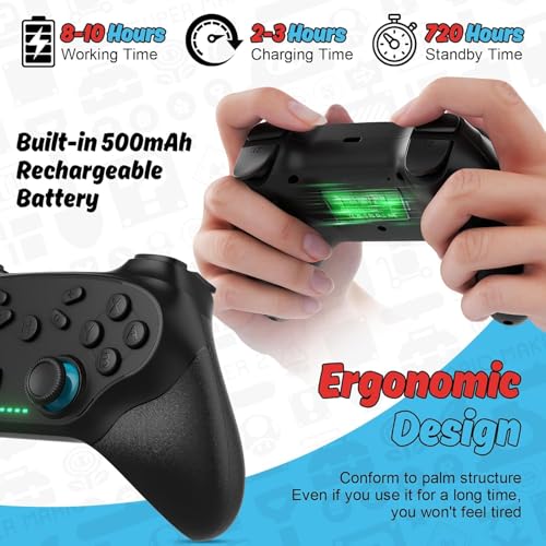 Image of Nonbliep 2 Pack Wireless Controller for Nintendo Switch 2 /1 Lite /OLED and PC, with Bluetooth, Turbo, Gyro Axis, Dual Vibration, and Screenshot, Compatible with Steam and Switch 2 /1
