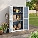 Blishom Gartenschrank Geräteschuppen Holz Werkzeugschrank Outdoor-Schrank Gartenbox 160 x 87 x 47 cm Gartenhaus für den Außenbereich, Gerätehaus für Hof und Garten (Grau)
