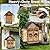 TayePin Bird Feeders for Outdoors Hanging, Metal Wild Bird Feeders with Double Suet Cage, 4LBS Large Capacity for Outside Garden Waterproof, ldeal Gifts for Birds Feeding Finch Cardinal, Brown