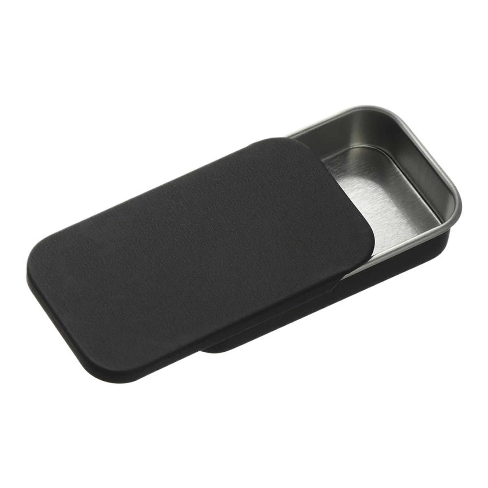 LuoAXINN Metal Tins with Lids 10Pcs Metal Rectangular Empty Mini Tin Box Tinplate Push Candy Pill Cases Bins Jar Hinged Containers Small Organizer Storage(Black-60x34x11mm)