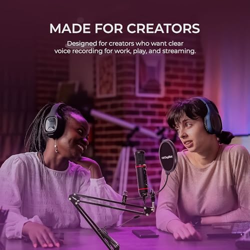 Image of Digitek DM-501 USB Podcast & Gaming Condenser Microphone Kit with Arm & Pop Filter, High Sensitivity, Noise Cancellation, Vol Adjustment & Mute, Use with PS4, PS5,PC & Smartphone for Live Streaming