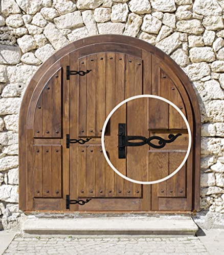 Akatva T Hinge Set - 2 Piece Gate Hinges For Wooden Fences Heavy Duty - Barn Hinges For Doors - Black Hinges – Hinges For Shed Door - Door Hinges Black Matte - Hinges Outdoor - Fence Strap Hinge Set #TOP1