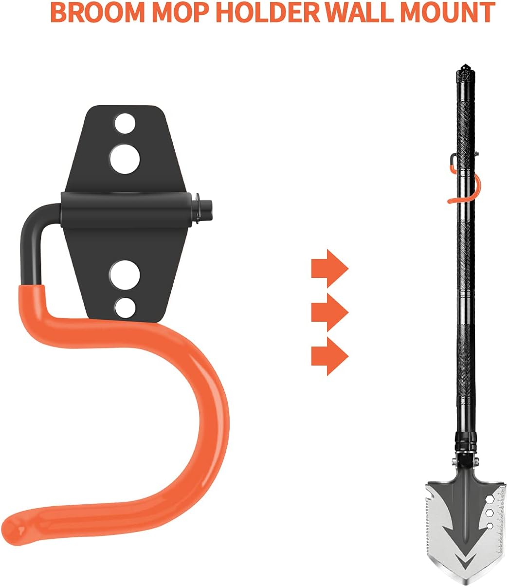 Garage Hooks, 19 Pack Heavy Duty Garage Storage Hooks Steel Tool Hangers for Garage Wall Mount Utility Hooks and Hangers with Anti-Slip Coating for Garden Tools Organizer, Ladders, Bikes, Bulky Items - - 
