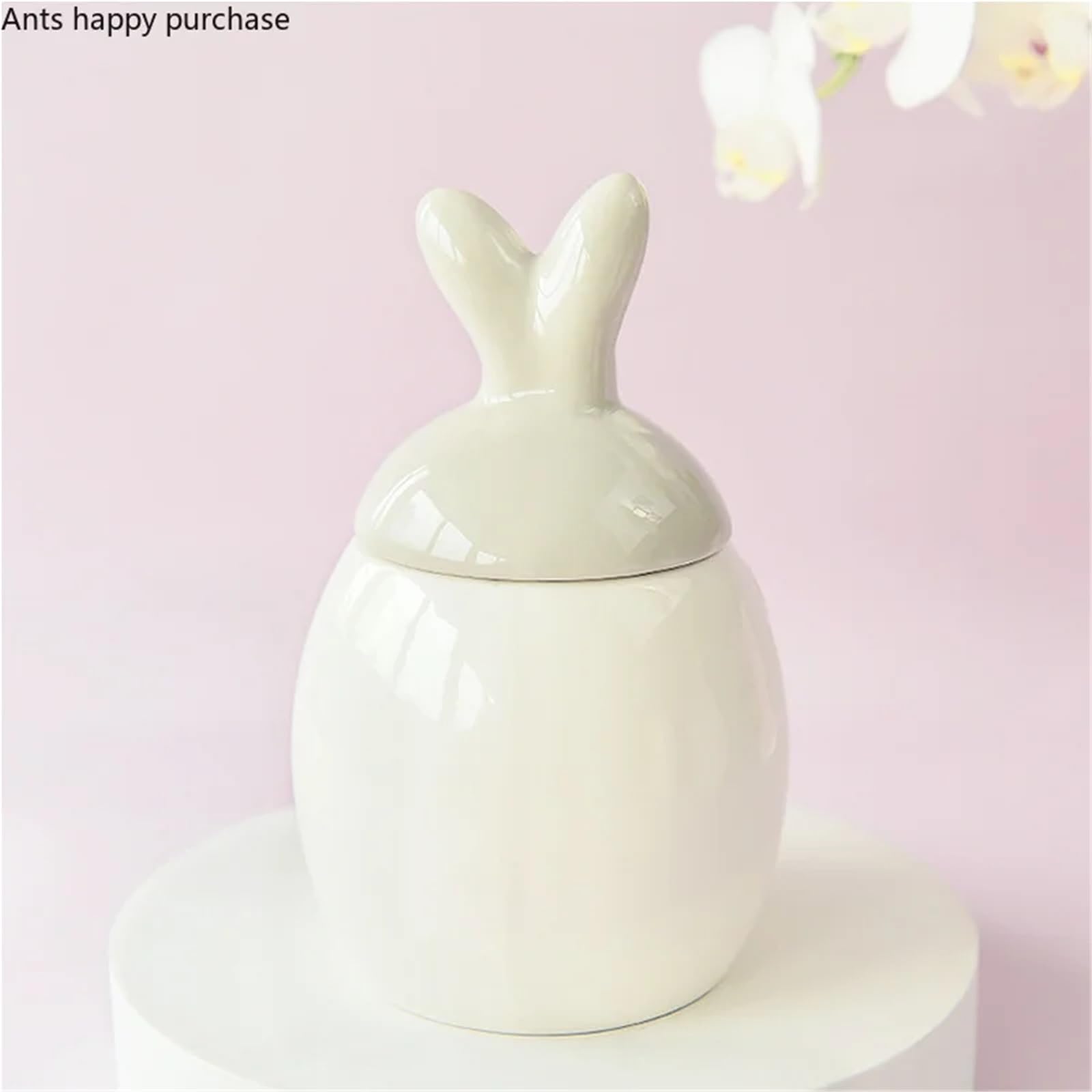 Lata De Té De Cerámica Tarro de cerámica conejo, tanque almacenamiento alta capacidad, organizador cocina, contenedor alimentos decorativo