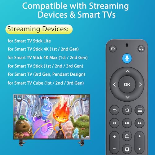Image of Replacement Voice-Remote-Control for Fire-TV-Stick /Cube and for Insignia /Toshiba /Pioneer /AMZ Smart TVs