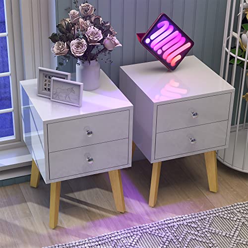 Taohfe White Nightstand Set Of 2 White Night Stands For Bedrooms Set Of 2 Modern White Bedside Table Set Of 2 Nightstands Set Of 2 With Drawer Modern Nightstand Set Of 2 Side Tables Bedroom Set Of 2 #TOP7