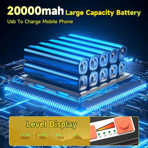 Image of 200W LED Solar Work Light Rechargeable, Sinear 20000LM Magnetic Portable Light, 20000mAh with 5 Modes, IP66 Waterproof for Outdoor Camping, Car Repair, Building, Workshop, Garage, Emergency
