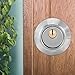 JEOZBM Double Keyed Deadbolt Lock, 2 Way Stainless Steel Cylinder Lock, Round Security Door Lock for Wood Doors Interior and Exterior(10cm-Silver)
