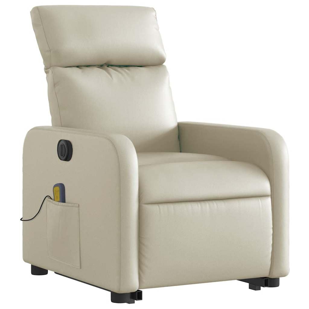 Sillón elevador eléctrico reclinable con masaje por vibración, 6 puntos de masaje, función elevación e inclinación hasta 135°, estructura estable de madera
