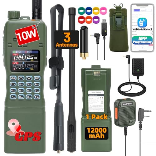 BAOFENG Radio AR-152 PRO Ham Radio Handheld 10W Rechargeable Walkie Talkies Long Range AR-5RM Two Way Radio NOAA Weather Radio GPS APP Programming Copy Frequency USB Charger Survival Tactical Gear