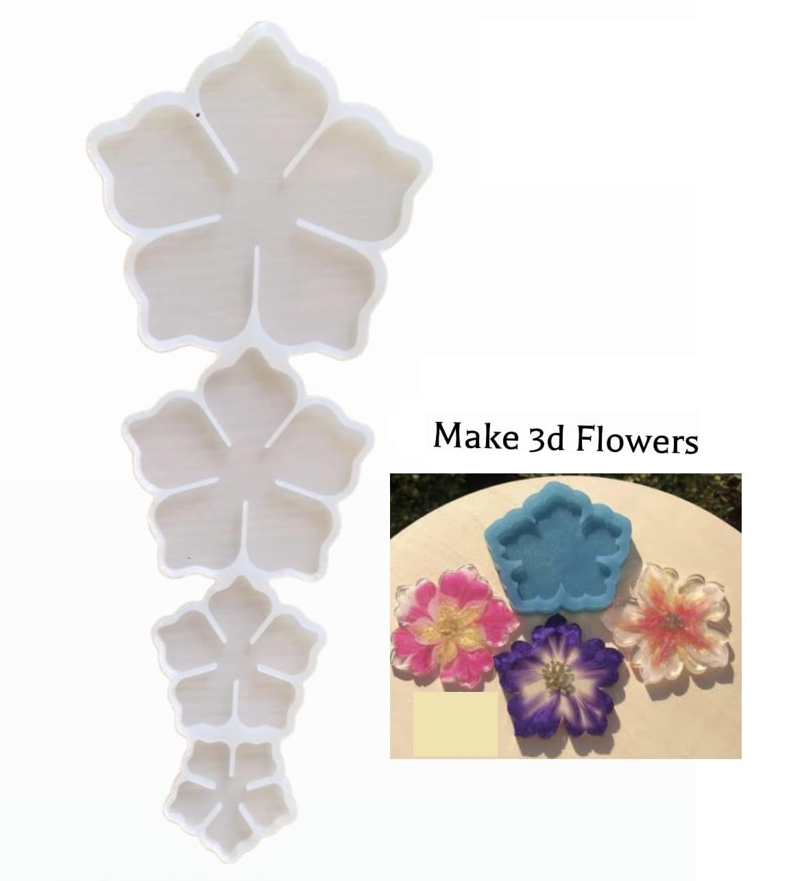 MGS CRAFT VIBES Flower Mold 4 in 1 Decorative Epoxy Resin Art Mould DIY Art and Craft 2