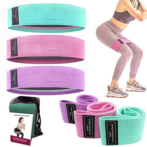 Bihuo Resistance Bands for Legs and Butt, 3pcs Booty Bands Set No Slip Workout Bands Men/Women Exercise Band Stretch with Bag to Carry for Fitness Excersize