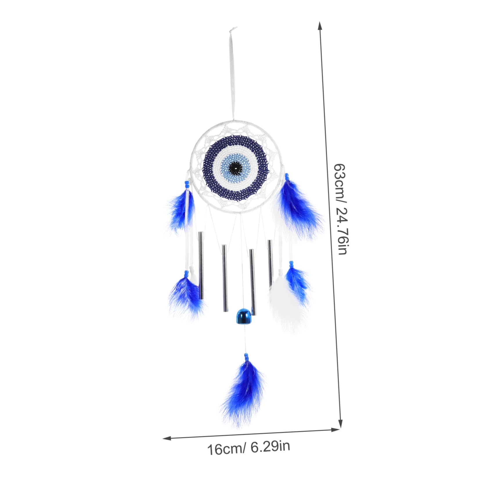 MAGICLULU Dreamcatcher Wall Hanging Decor with Chime Tube and Plume Pendant Creative Indoor Decoration for Bedroom Living Room and More Safe and Lightweight Material Easy to Hang