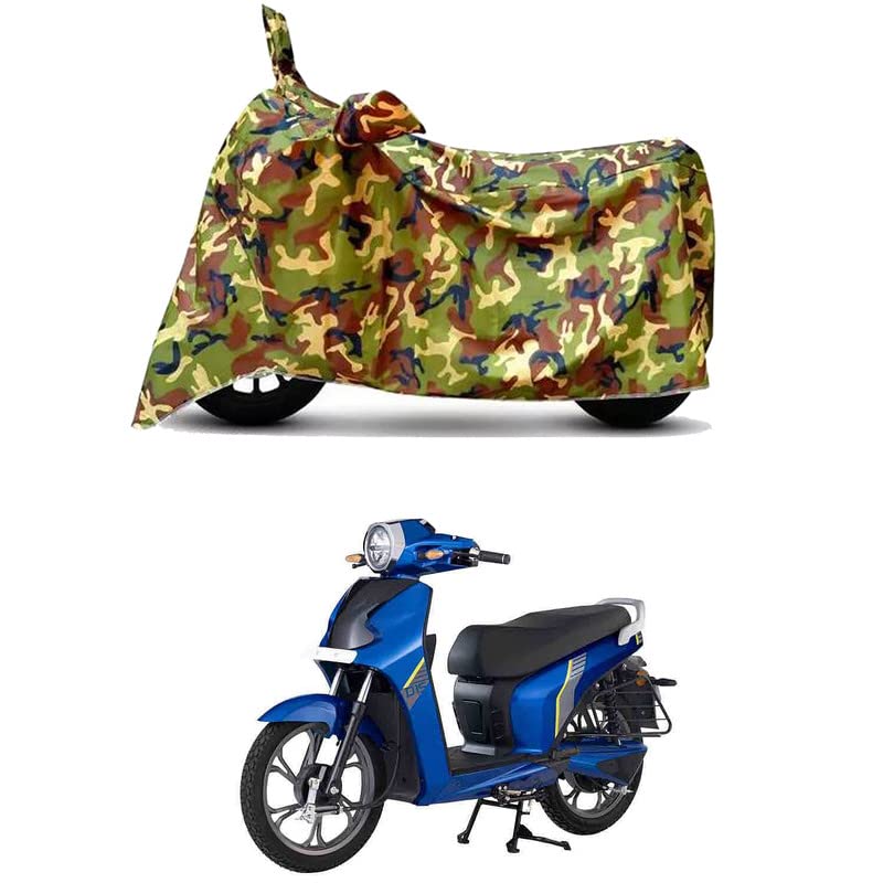 Image of Waterproof 100% PVC Coated Full Bike Scooty Two Wheeler Body Cover Compatible for BGauss A2 /UV-Rays /Heat Protection /Birds Dropping /Scratchproof /Dust Proof /All Varients[6X6 Jungle Print]