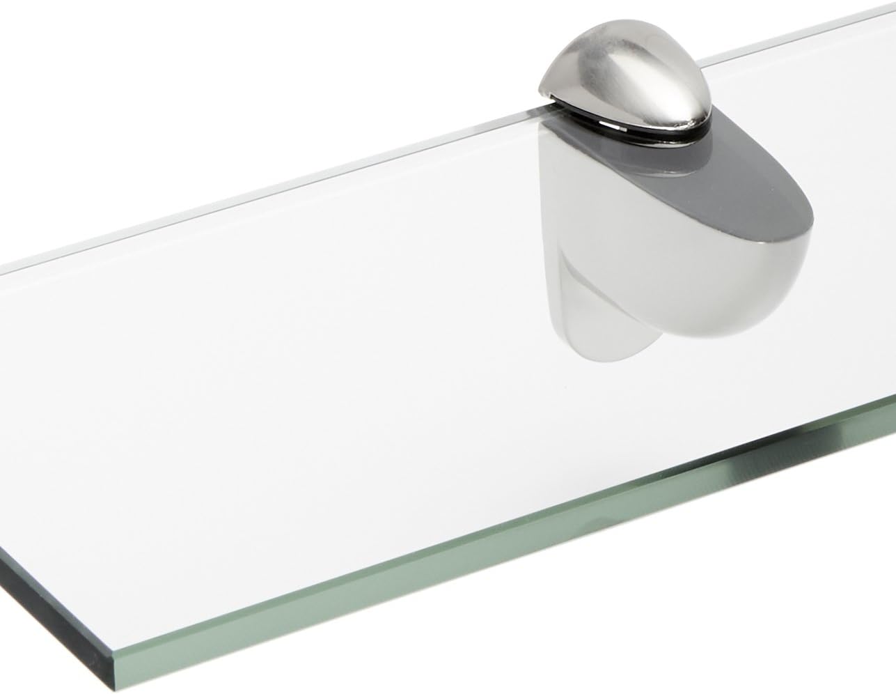 Spancraft Glass H-4.75x12-Brushed Steel Heron Glass Shelf, Brushed Steel, 4.75" x 12"