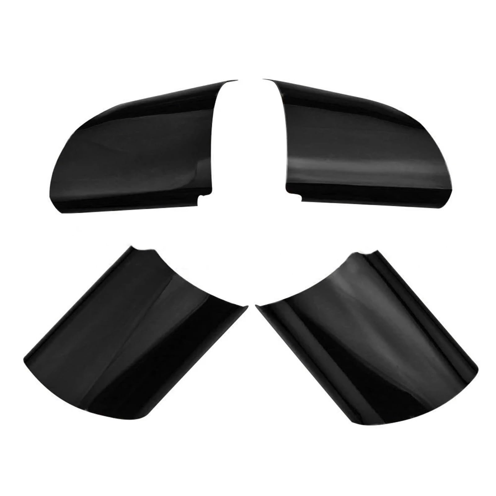 4Pcs Car Interior Steering Wheel Trim Cover Sticker, for Ford, For Focus MK2 2005 2006 2007 2008 2009 2010 2011, Decoration Accessories Steering Wheel Cover Sticker(Black)