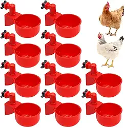 Bebedouros automáticos para galinha e aves, 0,65ml 10 unidades, Sistema de Copo (Nipple) Anti-Desperdício e Higiênico com capacidade para galinhas, pintinhos, patos, gansos, perus e coelhos aviario