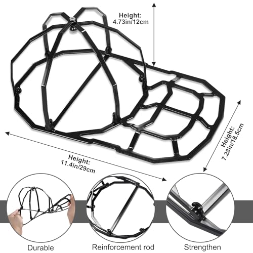 JGGDDU Hut-Unterlegscheibe für Baseballkappen, Cap Washer für Baseballmützen, Baseball Cap Waschgestell für Waschmaschine oder Geschirrspüler, Faltbarer Gebogener Käfig-Reiniger, Schwarz
