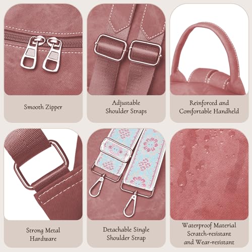 Image of Backpack Purse for Women, Waterproof PU Leather Backpack, Anti-Theft Women Back pack, Lightweight Fashion Multipurpose Convertible Travel Shoulder Bag Handbag, Pink