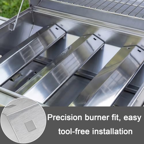 Image of CANDANA Heavy-Duty Stainless Steel Heat Plates Replacement for Char Griller 5050 5650 3001 3008 5072, 18 15 /16 x 3 7 /8 Inch Grill Heat Shields Flame Tamers