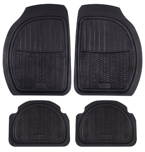 MICHELIN 009070 4 Tapis De Voiture Caoutchouc à Sillons, Noir